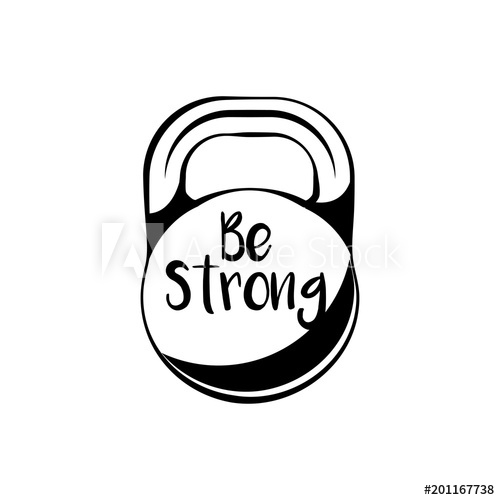 500x500 Kettlebell Icon Sport Symbol Be Strong Inscription Fitness