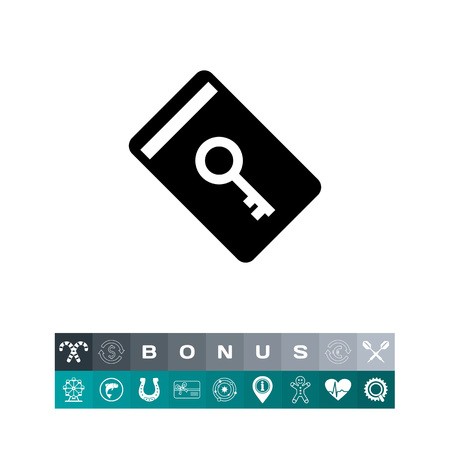 450x450 Electronic Key Card Icon, A Silhouette Design Illustration