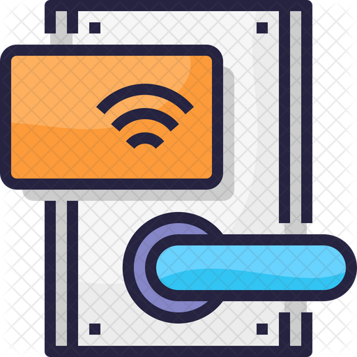 512x512 Key Card Icon Of Colored Outline Style