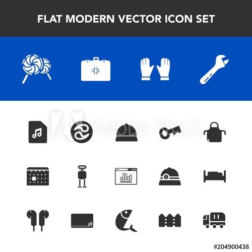 500x500 Modern, Simple Vector Icon Set With Kamon, Calendar, Food, Tool