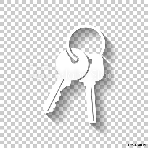 500x500 Keys On The Ring Icon White Icon With Shadow On Transparent