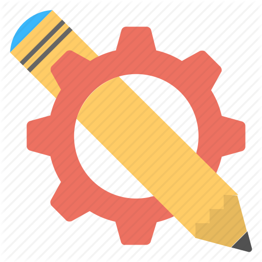 512x512 Copywriting, Creative Writing, Pencil With Gear, Writing Skills