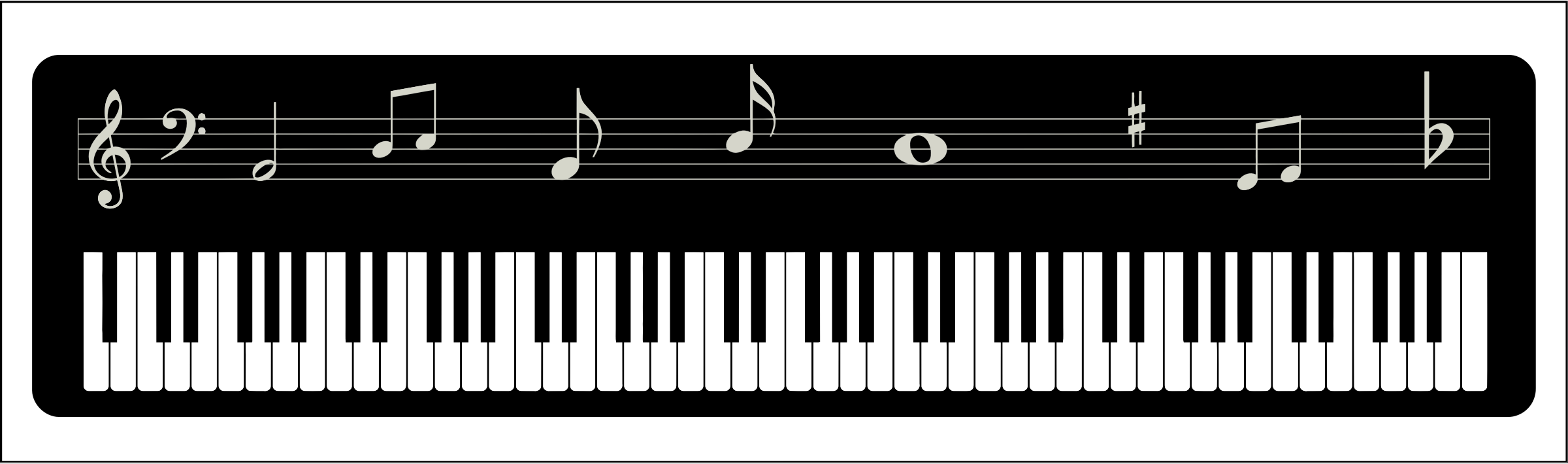 2400x710 Piano Keyboard Icons Png