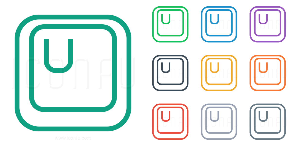 1200x600 Keyboard Key U Icon
