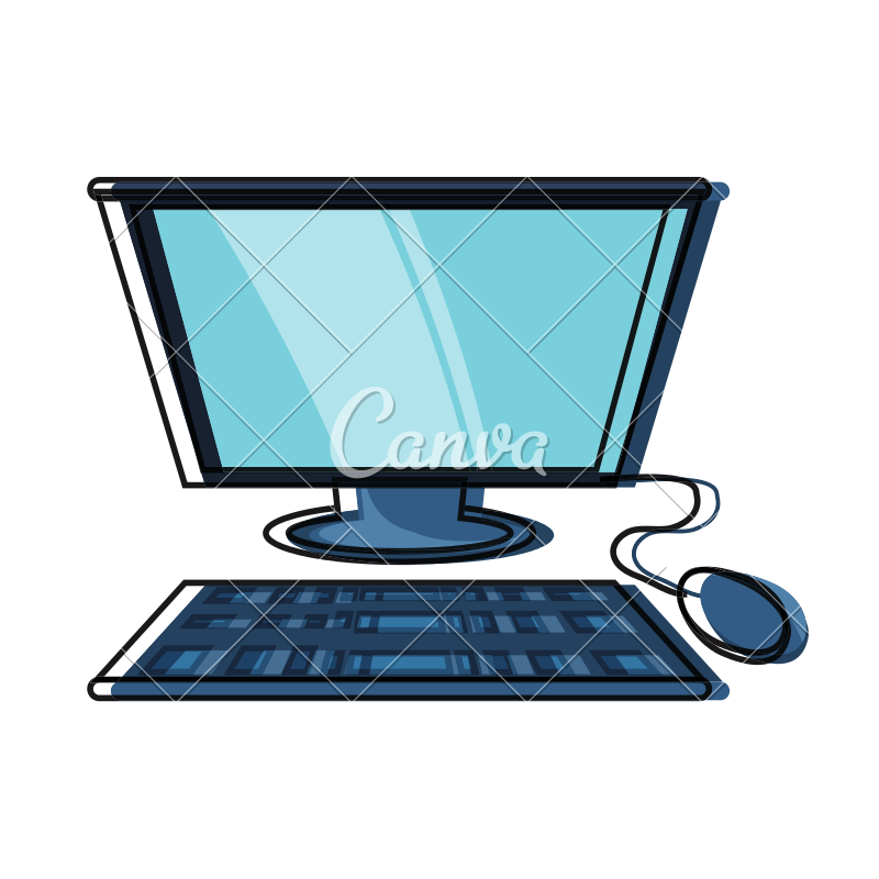 Computer With Keyboard And Mouse Icon 800x800 Computer With Keyboard And Mouse Icon
