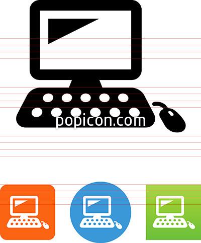 Desktop Computer With Keyboard And Mouse Icon 400x483 Desktop Computer With Keyboard And Mouse Icon