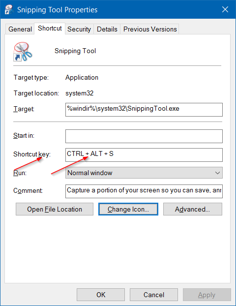 480x622 How To Create A Keyboard Shortcut For Snipping Tool In Windows