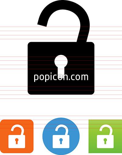 400x505 Open Lock With Keyhole Icon