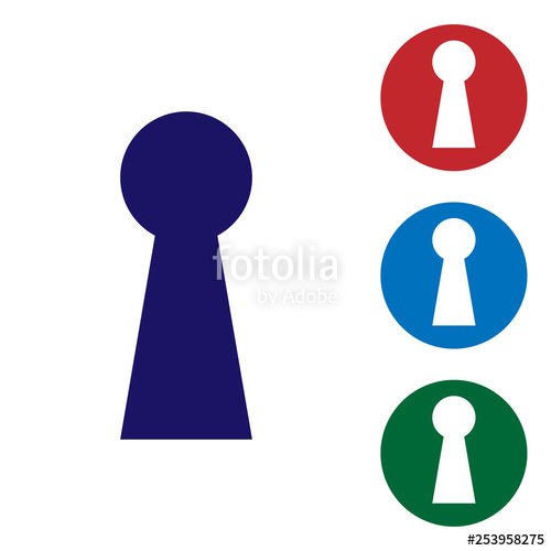 500x500 Blue Keyhole Icon Isolated On White Background Key Of Success