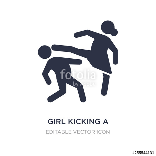 Girl Kicking A Boy In The Face Icon On White Background Simple 500x500 Girl Kicking A Boy In The Face Icon On White Background Simple