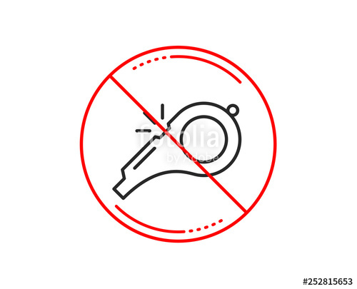 500x405 No Or Stop Sign Whistle Line Icon Kick Off Sign Referee Tool