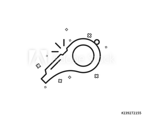 500x405 Whistle Line Icon Kick Off Sign Referee Tool Symbol Geometric