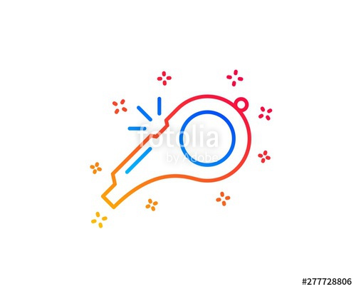 500x405 Whistle Line Icon Kick Off Sign Referee Tool Symbol Gradient