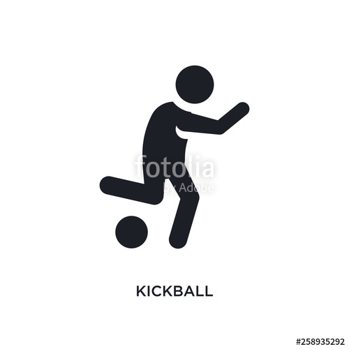 500x500 Black Kickball Isolated Vector Icon Simple Element Illustration