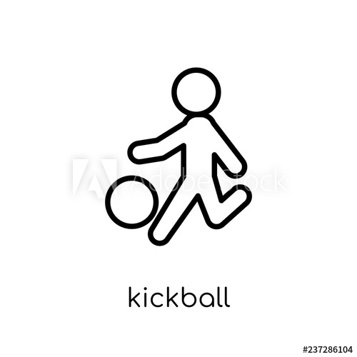 500x500 Kickball Icon Trendy Modern Flat Linear Vector Kickball Icon