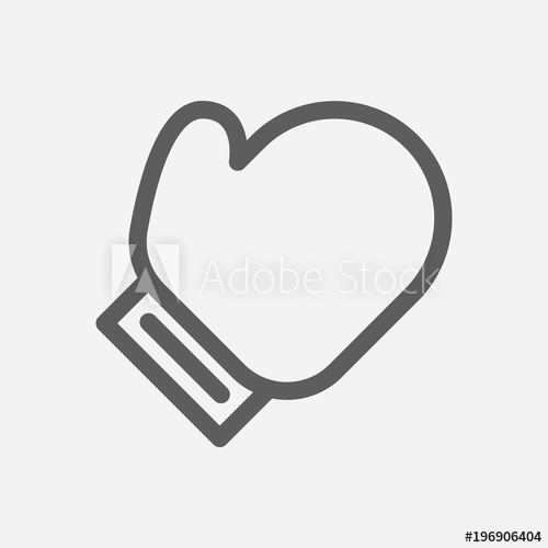 500x500 Boxing Icon Line Symbol Isolated Vector Illustration