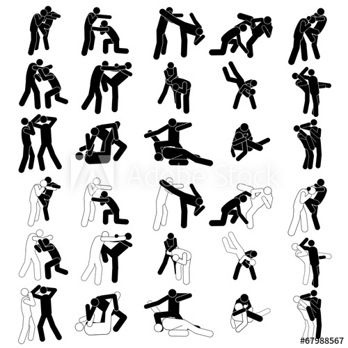 500x500 Muay Thai Boxing People Icon Sign Symbol Pictogram
