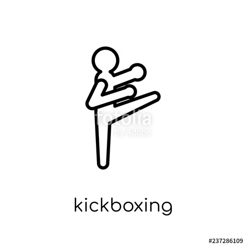 500x500 Kickboxing Icon Trendy Modern Flat Linear Vector Kickboxing Icon