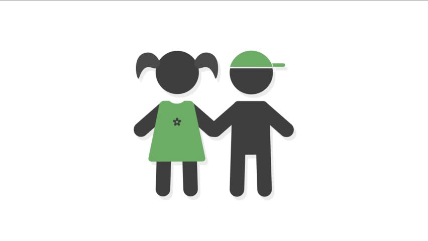 852x480 Family And Children Icons Animation Stock Footage Video