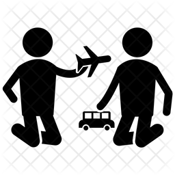 256x256 Kids Playing Icon Of Glyph Style