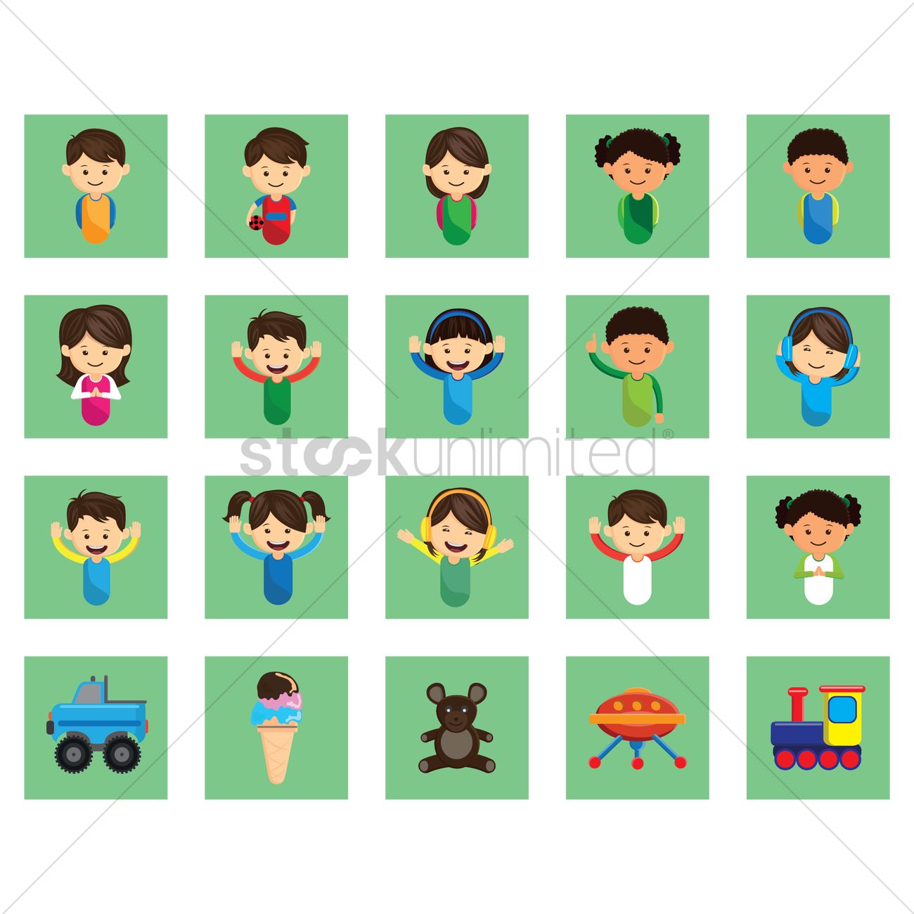 1300x1300 Set Of Kids Icon Vector Image