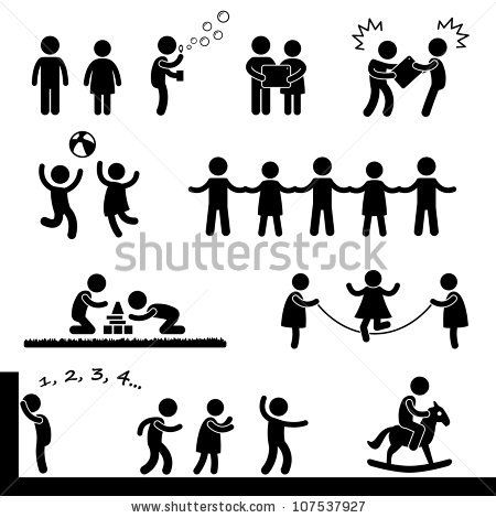 450x470 Happy Children Playing Icon Symbol Sign Pictogram