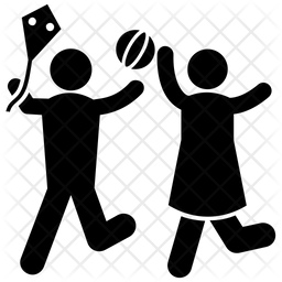 256x256 Kids Playing Icon Of Glyph Style
