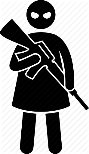 296x512 Girl, Gun, Killer, Terrorism, Terrorist, War, Woman Icon