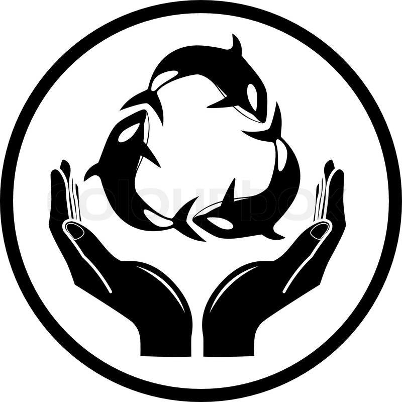 800x800 Vector Killer Whale And Hands Icon Stock Vector Colourbox