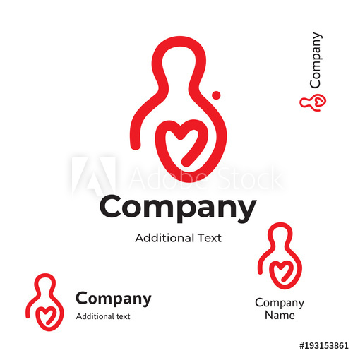 500x500 Modern Kind And Good Line Man With Red Heart Logo Identity Brand