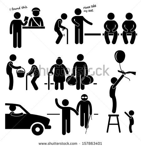 450x470 Silhouette Kindness Kind Good Hearted Man Helping People Stick