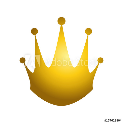 500x500 Golden King Crown Icon Vector Illustration Graphic Design