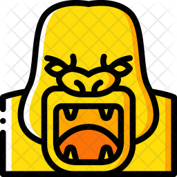 256x256 King Kong Icon Of Colored Outline Style