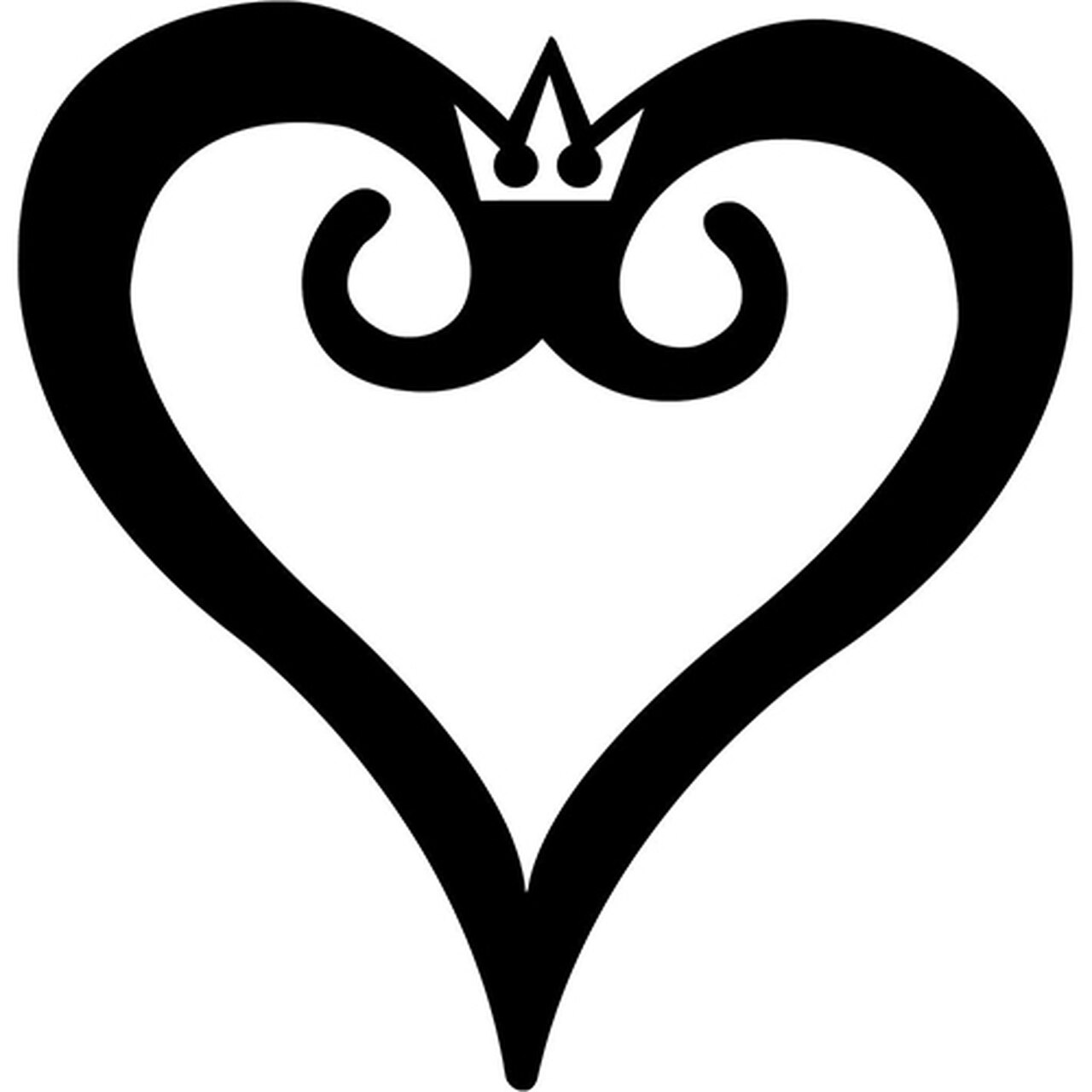 1280x1280 Kingdom Hearts Crowned Heart Icon Vinyl Decal
