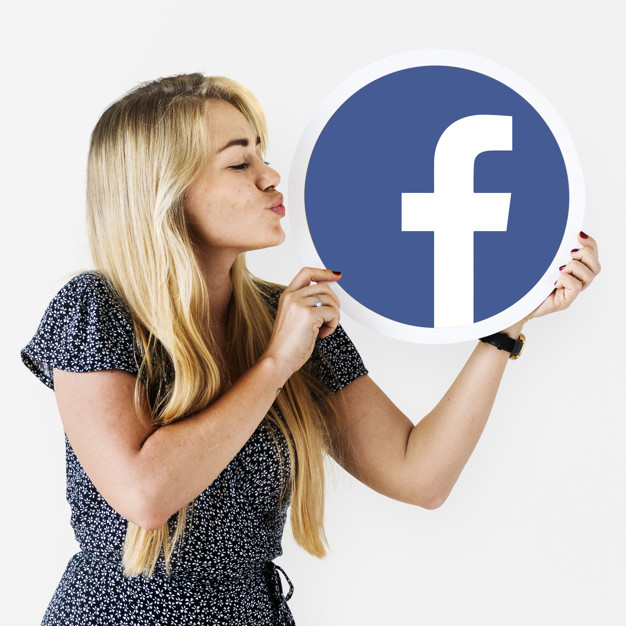 626x626 Woman Blowing A Kiss To A Facebook Icon Photo Free Download