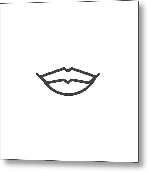 493x572 Kiss Lips Line Icon Metal Print