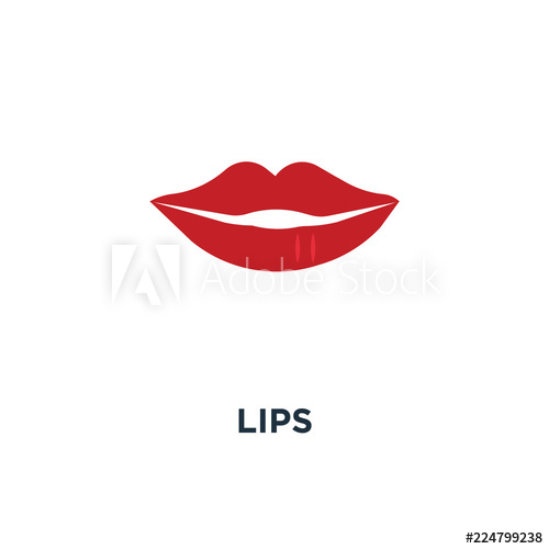 500x500 Lips Icon Kiss, Red Lipstick Concept Symbol Design, Love Mouth