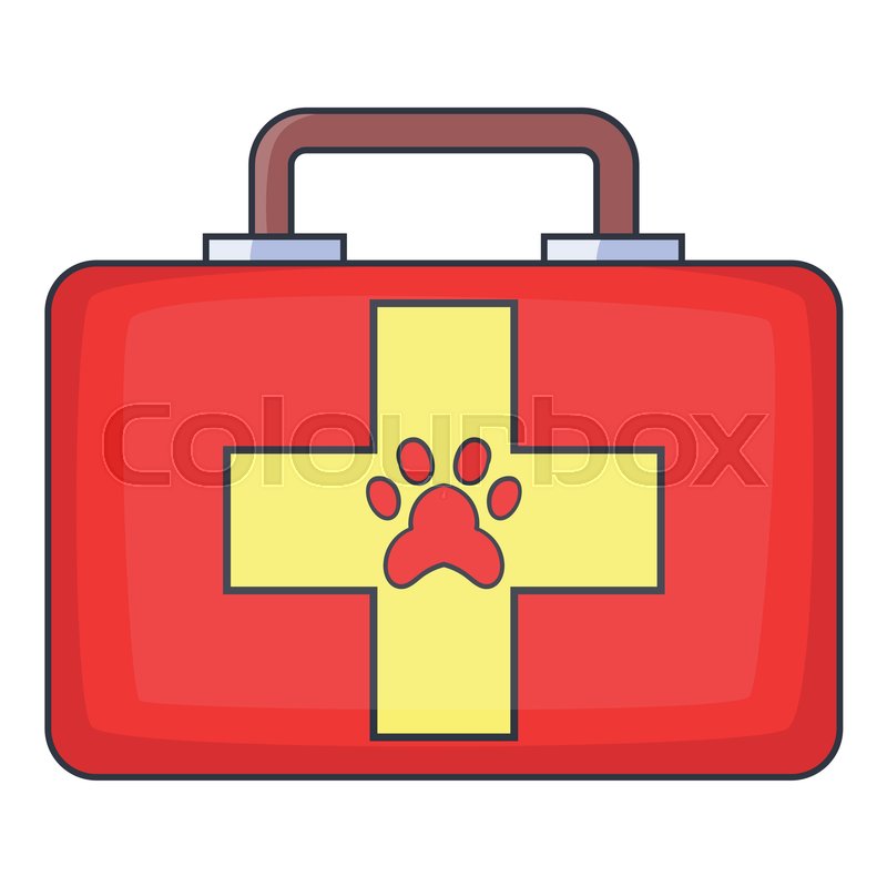 800x800 Red Pet First Aid Kit Icon Cartoon Stock Vector Colourbox