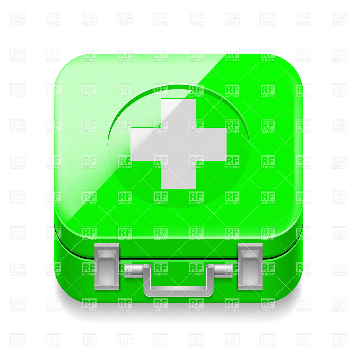1200x1200 Shiny Green First Aid Kit Icon Vector Image Of Healthcare, Medical