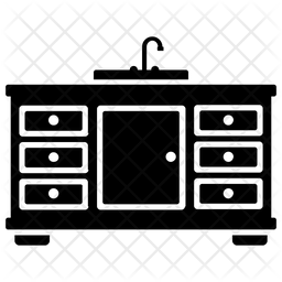 256x256 Kitchen Cabinets Icon Of Glyph Style