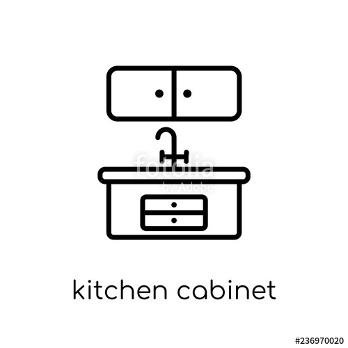 500x500 Kitchen Cabinet Icon From Kitchen Collection Stock Image