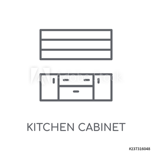 500x500 Kitchen Cabinet Linear Icon Modern Outline Kitchen Cabinet Logo