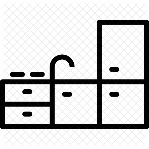 512x512 Kitchen, Sink, Drawer, Tabel, Water, Tap, Fridge, Room Icon