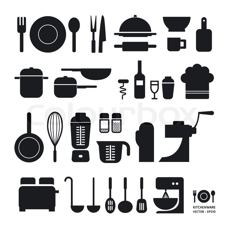 800x799 Kitchen Tool Icons Collection Can Be Stock Vector Colourbox