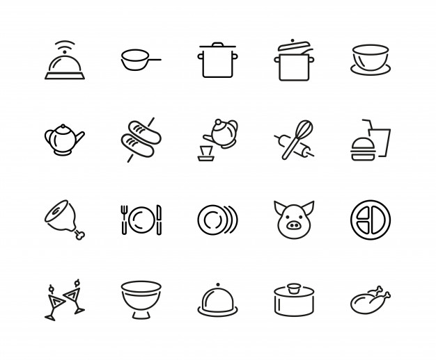 626x518 Kitchenware Icon Set Vector Premium Download