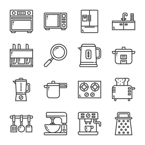 490x490 Kitchenware Icon Set Vector Illustration