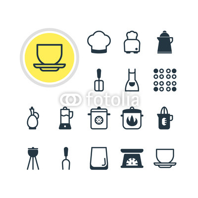 400x400 Vector Illustration Of Kitchenware Icons Editable Set Of Apron