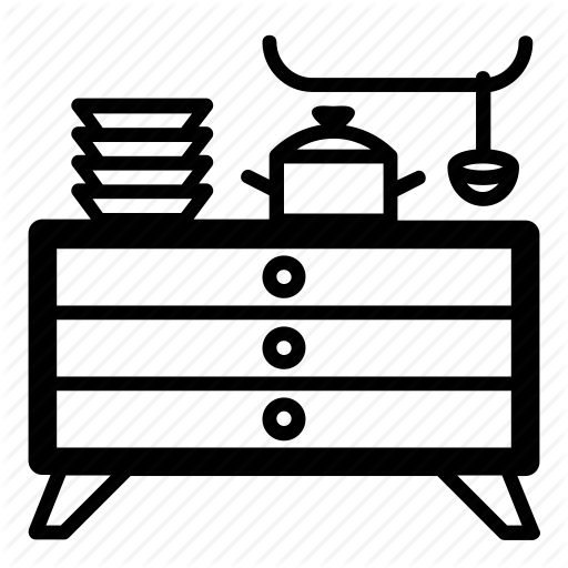 512x512 Cabinet, Kitchen, Kitchenware, Pan, Plate, Soup Ladle, Tableware Icon