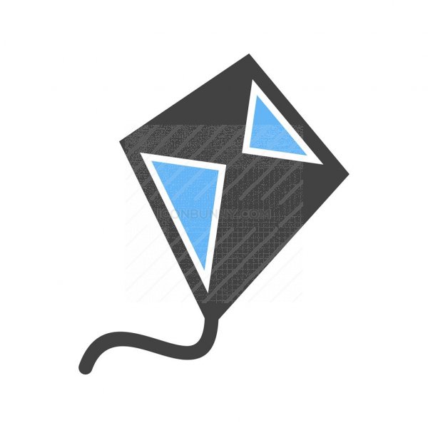 600x600 Kite Blue Black Icon