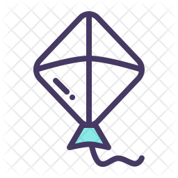 256x256 Kite Icon Of Colored Outline Style